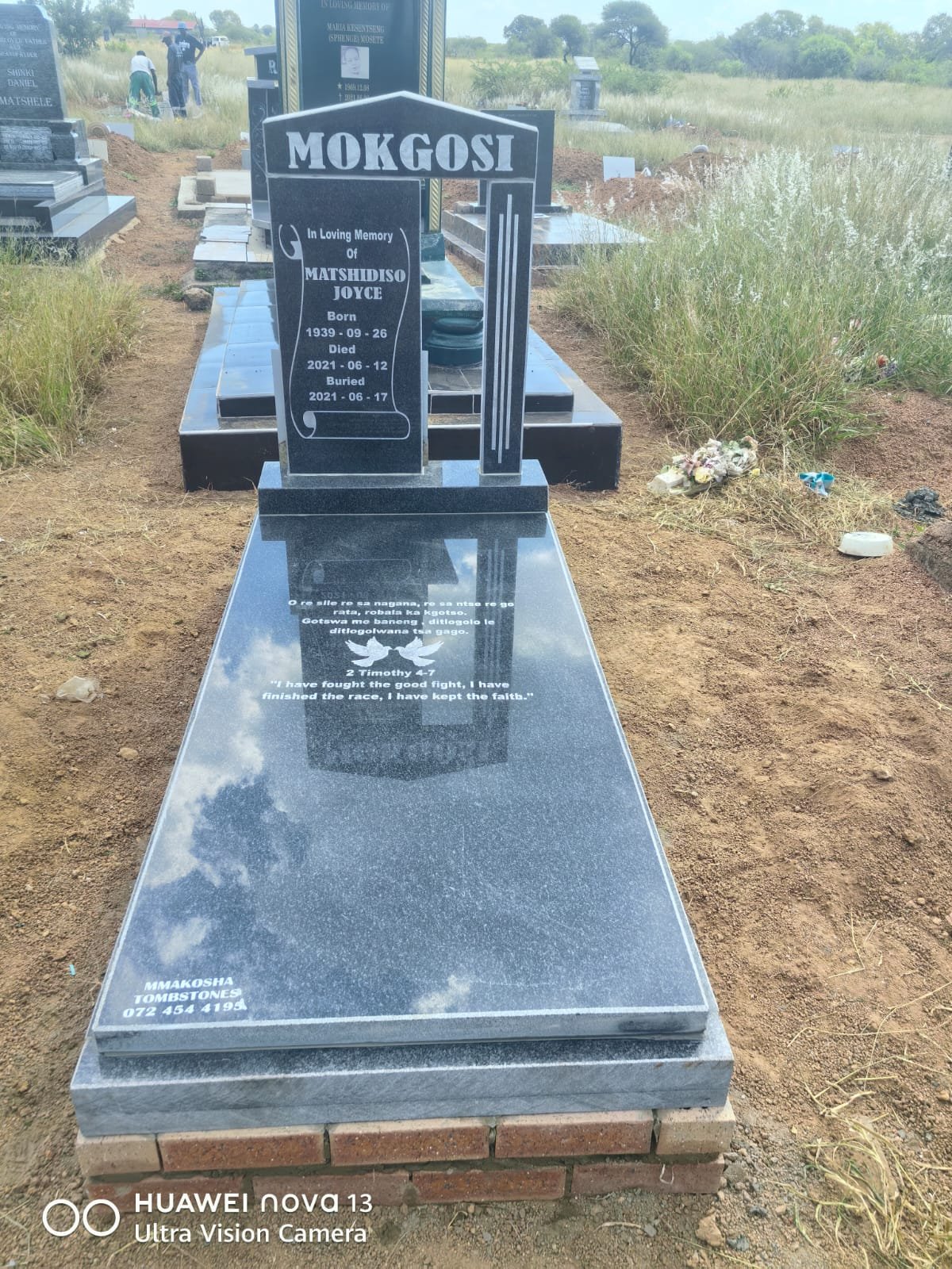 Premium double granite memorial