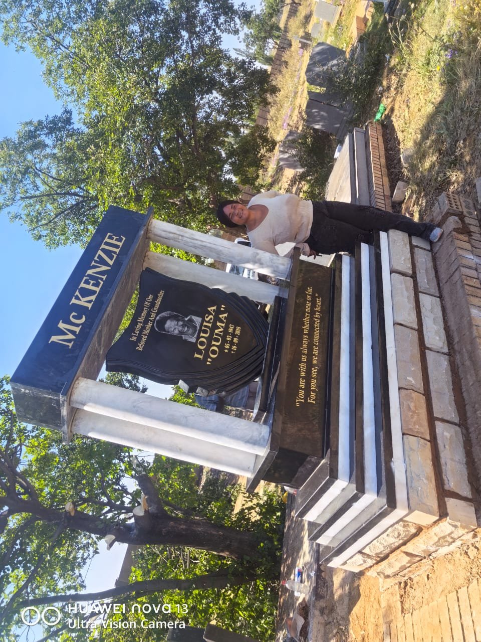 Elegant single granite memorial