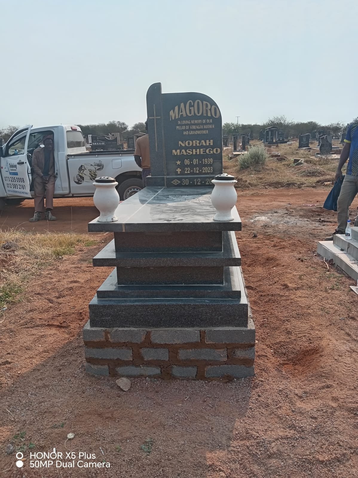 Grand family memorial with gold engraving and tiered base